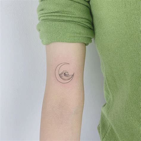 moon and wave tattoo